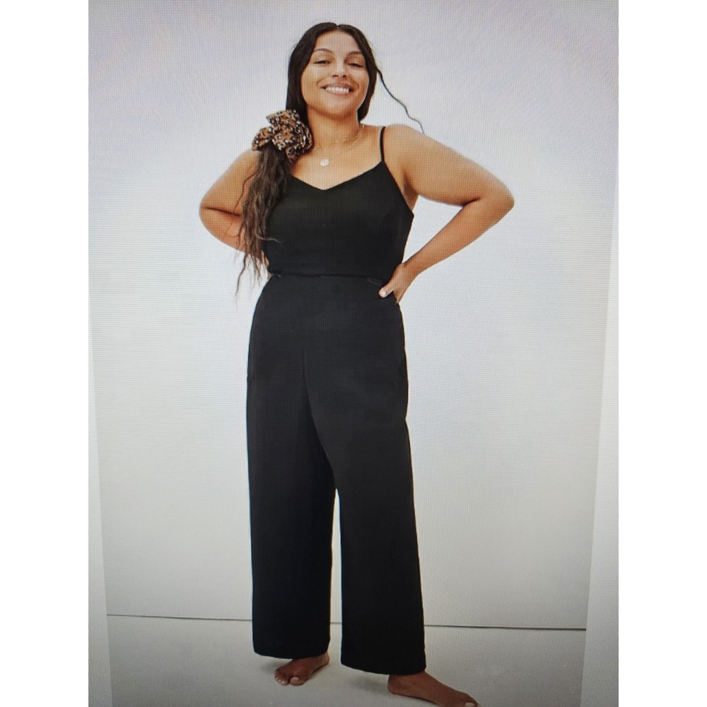 NWT Maeve by Anthropologie Black Sleeveless Side Pockets Jumpsuit, Size 12